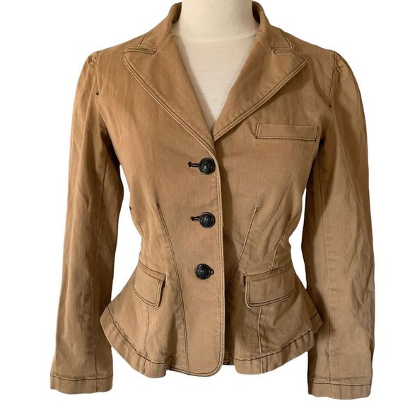 Ralph Lauren Jackets & Blazers - Ralph Lauren Khaki Tan Blazer Jacket Layering Buttons Women’s Size XS